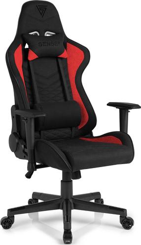 Игровой стул SENSE7, 57 x 69.5 x 126 - 135 см, черный цв./красный цв.