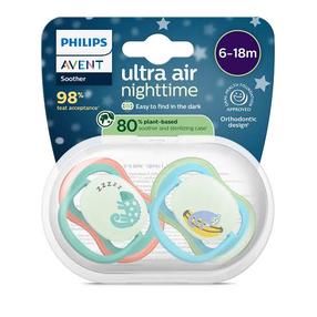 Knupīšu komplekts Philips Avent Ultra Air Nighttime, 6+ mēn., zila krās./zaļa krās.