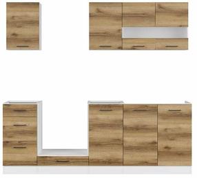 Virtuvės baldų komplektas Junona Line, balta/light delano oak, 2.2 m