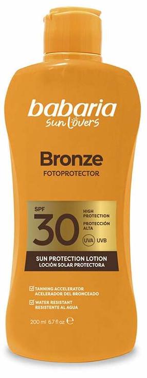 Päevituse hoolduslosjoon keha jaoks Babaria Sun Lovers Bronze SPF30, 200 ml
