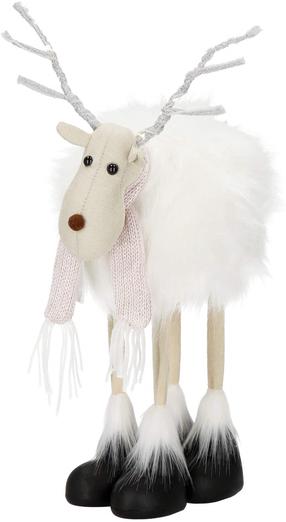 Kalėdinė dekoracija Springos Reindeer CA1013, 15 cm, balta sp.