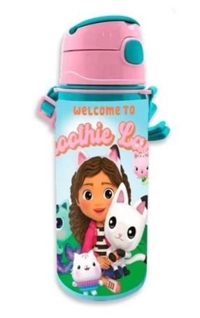 Bērnu pudelīte Kids Euroswan Gabbys Dollhouse, 600 ml, 3. g., 7 cm, alumīnijs, rozā krās.
