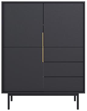 Komoda Viva VI04, juoda sp., 139.5 cm x 104 cm x 39 cm