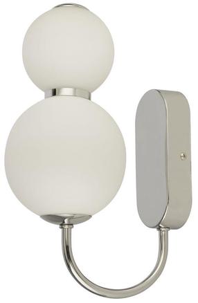 Šviestuvas sieninis Searchlight Snowball 51022-2CC, LED, 3000 °K x 12 W, balta sp. / chromo sp.