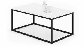 Kavos staliukas ADRK Narisa, balta sp./juoda sp., 60 cm x 100 cm x 43 cm