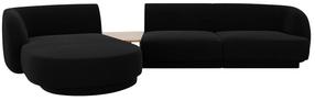 Modulinė sofa Micadoni Miley Blu19, juoda sp., kairinė, 300 x 145 cm x 70 cm