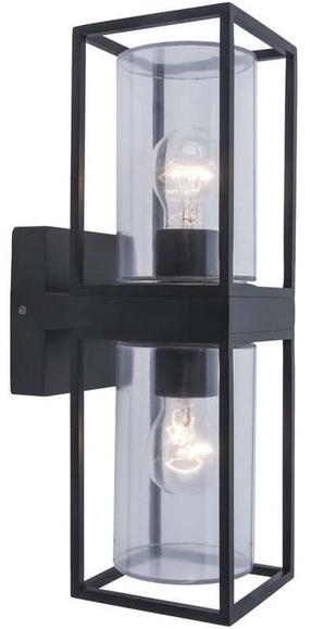 Уличный настенный светильник Lutec Flair, 40Вт, E27, IP44, черный цв., 12 см x 39.3 см