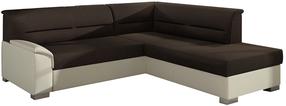 Kampinė sofa Bergen Sawana 26, Soft 33, ruda sp./smėlio sp., dešininė, 214 x 247 cm x 83 cm