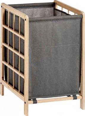 Veļas grozs Bigbuy Home Madeira, 35 l, antracīta krās./brūna krās., 39.5 cm x 33 cm x 60 cm