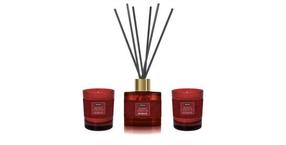 Svece, aromātiskā Secret Fortune, 35 - 40 h, 58 g, 3 gab., zelta krās./sarkana krās.
