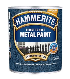Emaliniai dažai, metalo konkstrukcijoms, apsaugant nuo korozijos Hammerite Hammered, blizgus, 0.75 l, tamsiai mėlyna sp.