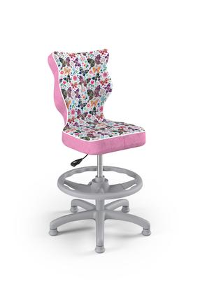 Laste töötool Petit Storia 31, 55 x 55 x 95 cm, roosa v./hall v./mitmevärviline