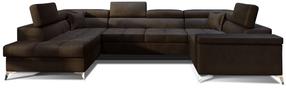 Kampinė sofa Thiago Monolith 29, ruda sp., kairinė, 350 x 202 cm x 90 cm