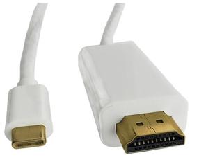 Vads Qoltec USB-C - HDMI USB 3.1 C male, HDMI A male, 1 m, balta krās.