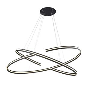 Valgusti rippuv AZzardo Alessia XL AZ3356, LED, 3000 °K, 2 x 100 W, valge v. / must v., 120 x 120 cm