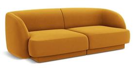Sofa Micadoni Home Miley Velvet, geltona sp., 184 x 85 cm x 74 cm