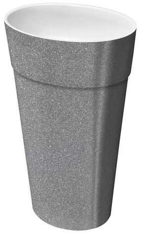 Vonios praustuvas Besco Uniqa Glam, akmens masė, 46.5 cm x 32.5 cm x 84 cm, sidabro sp.