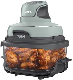 Karšto oro gruzdintuvė Ninja Crispi FN101EUSG, skaidri sp./žalia sp./pilka sp., 1700 W, 3.8 l
