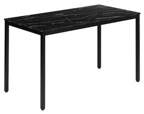 Valgomojo stalas ModernHome, juoda sp./marmuro sp., 120 cm x 60 cm x 73.5 cm