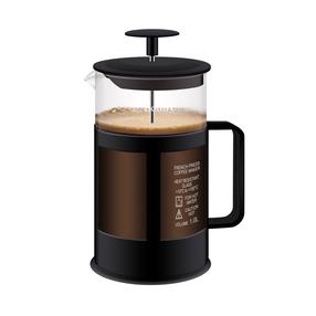 Kafijas kanna French Press Bollire BR3104, 1 l, caurspīdīga krās./melna krās.