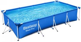 Baseins, karkasa Bestway Steel Pro 56405, zila krās./balta krās. 400 cm x 211 cm x 81 cm
