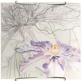 Lampa sienas Candellux Spring 10-12982, E27, 1 x 60 W, pelēka krās./violeta krās. / hroma krās., 30 x 30 cm