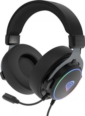 Vadu spēļu austiņas Genesis Neon 764 RGB, melna krās.