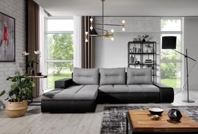 Kampinė sofa Ottavio Sawana 21, Soft 11, juoda sp./pilka sp., kairinė, 180 x 275 cm x 85 cm