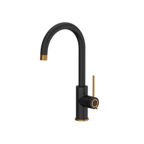 Virtuvinis maišytuvas Quadron Jodie Q Line Slim, juoda sp./bronzos sp.