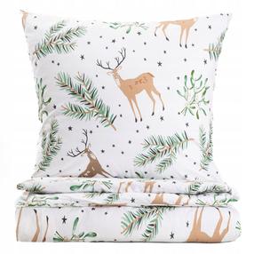 Kalėdinis patalynės užvalkalų komplektas Homla Landskab 756016, rudas/baltas/žalias, 160 x 200 cm
