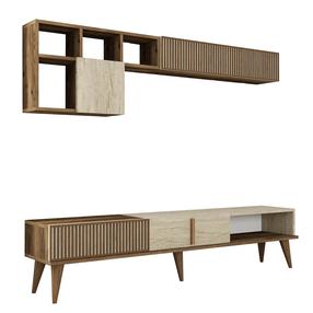 Комплект мебели для гостиной Kalune Design Milan, комнатные, ореховый цв./travertine цв.