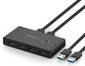 USB šakotuvas Ugreen 2 In 4 Out USB 3.0 Sharing Switch Box, juoda sp.