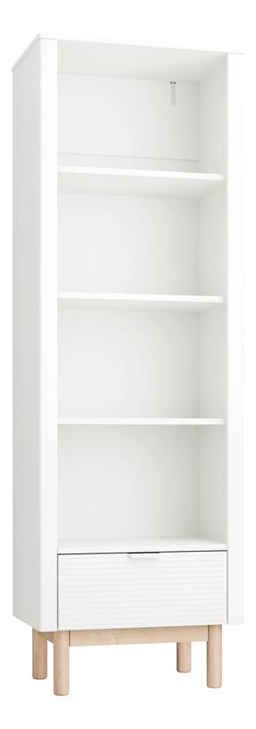 Knygų lentyna Pinio Miloo, balta sp., 197.8 cm x 42 cm x 65.2 cm