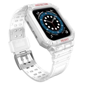 Siksniņa Hurtel, Protect Strap Band With Case Apple Watch 45/44/42mm, balta krās.