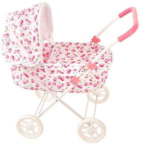 Lėlių vežimėlis BabyTrold Mini, balta sp./rožinė sp.