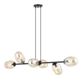 Lampa karināms Emibig Pandora 6 1264/6, E14, 6 x 110 W, dzeltena krās. / melna krās., 20 x 10 cm