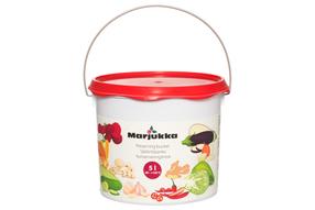 Пищевое ведро Marjukka 631715, 5 л, белый цв./красный цв.