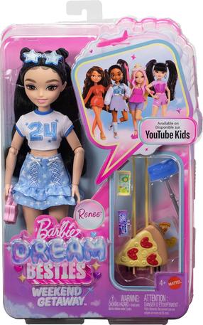 Lelle ar aksesuāriem Mattel Barbie Dream Besties Weekend Getaway Renee JMV19, 30 cm, zila krās.