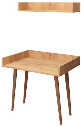 Rašomasis stalas su lentyna Kalune Design Harmony 811MDD3813, 90 cm x 60 cm, 84 cm, ąžuolo sp.