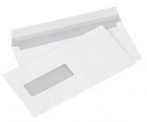 Aploksne Envelope with Window, 22 cm x 11 cm, papīrs, 1000 gab.