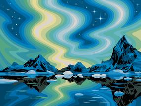 Maalimine numbrite järgi Ravensburger CreArt Northern Lights, sinine v.