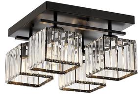 Lampa griesti Opviq Av-1795-4Bsy, E27, 4 x 60 W, caurspīdīga krās. / bronzas krās.