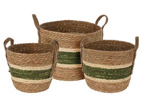 Krepšelis, daiktų saugojimo THK-079683, ruda sp./žalia sp., 33 x 33 x 26 cm