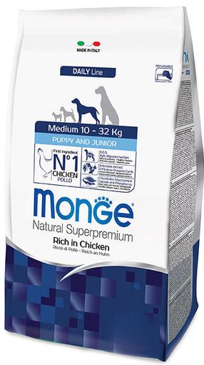 Sausā suņu barība Monge Daily Line Medium Puppy and Junior Rich in Chicken, 0.8 kg