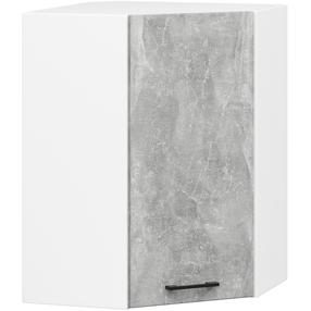 Kampinė pakabinama virtuvės spintelė Akord Furniture Factory Oliwia H720, balta/pilka, 60 cm x 30 cm x 72 cm