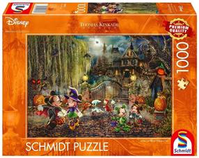 Dėlionė Schmidt Thomas Kinkade Studios Mickey & Minnie Halloween Fun 58033, 49.3 cm x 69.3 cm, 1000 vnt., įvairių spalvų