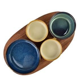Serveerimiskomplekt Allesken HTXD7389, mitmevärviline, puit/portselan