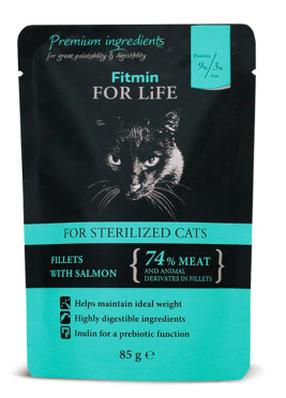 Kassi märgtoit Fitmin For Life Sterilized, lõhe, 0.085 kg