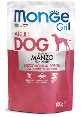 Влажный корм для собак Monge Grill Adult Dog, говядина, 0.1 кг