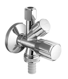 Ventiil Schell, nurk, pesumasina ühendamiseks, 3/8 tolli - väliskeere, 1/2 tolli - väliskeere, 10 mm - pingutatav